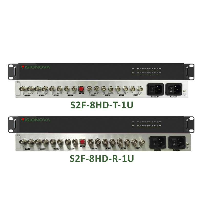 3G-SDI Fiber Optic 8xCH-Extender, S2F-8HD